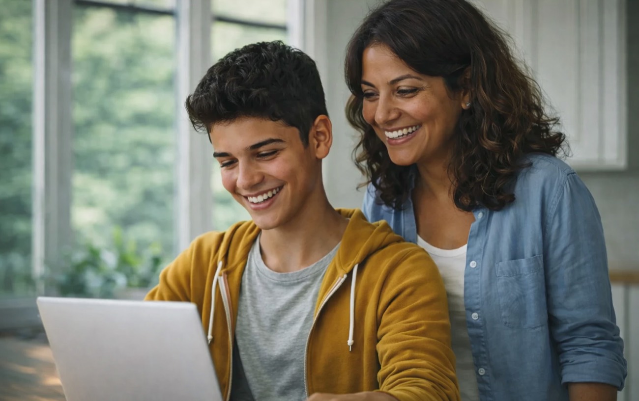 Mentor and student reviewing a research application