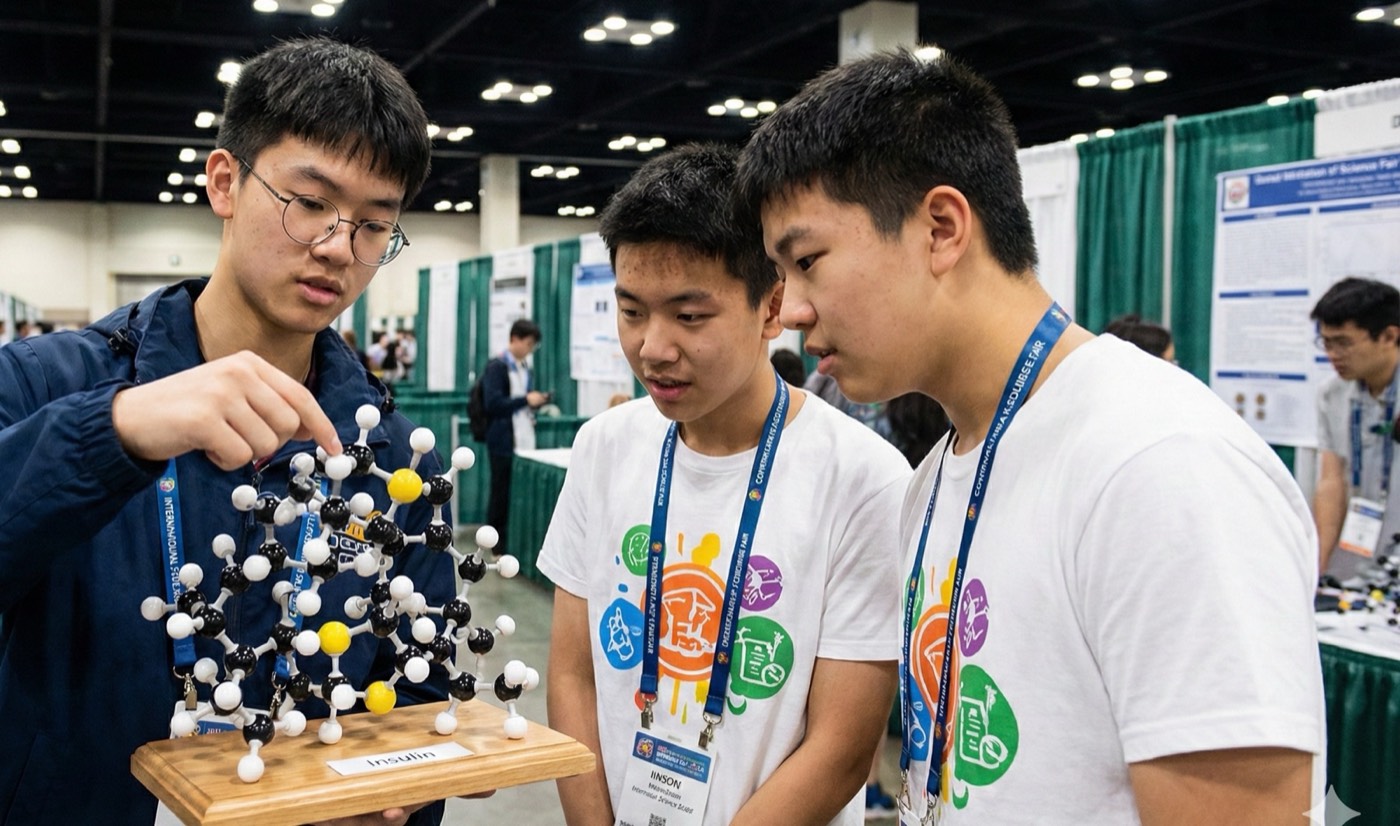 Students at a science fair